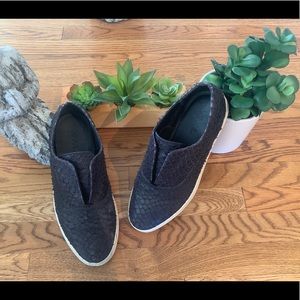 Vince Black Leather Loafer Shoes